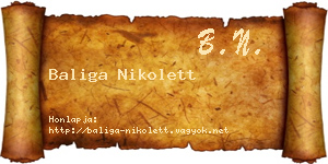Baliga Nikolett névjegykártya